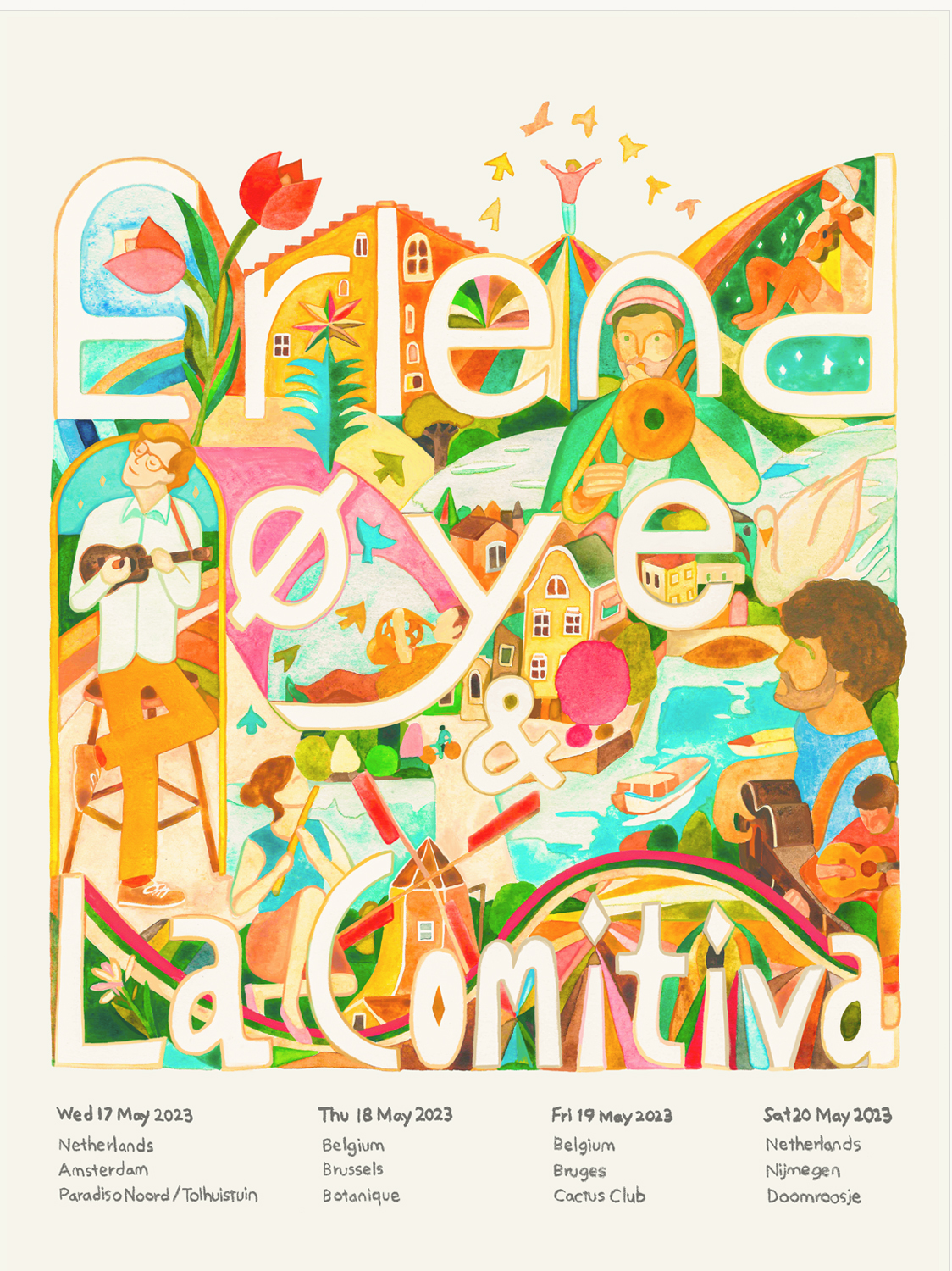 Erlend Øye & La Comitiva Poster Netherlands/Belgium 2023 - Say Yes
